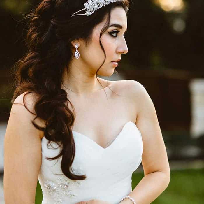 Salon Vibe in Austin - Wedding gallery 9 - Side profile of bride with hair finished